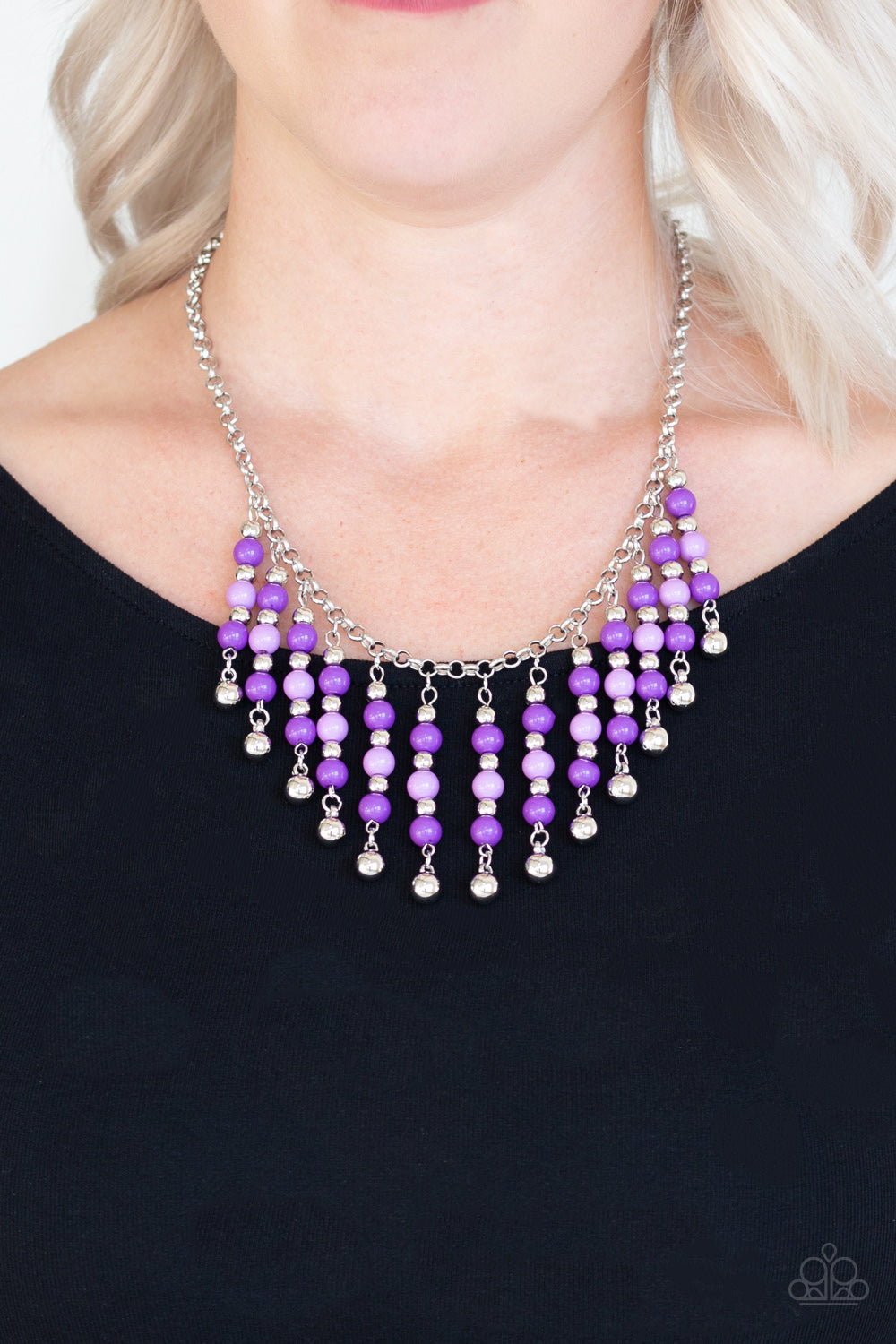 Paparazzi Your SUNDAES Best - Purple - Necklace & Earrings - $5 Jewelry with Ashley Swint
