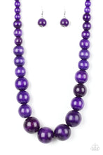 Load image into Gallery viewer, Paparazzi Effortlessly Everglades - Purple Wooden Beads - Necklace &amp; Earrings - $5 Jewelry with Ashley Swint