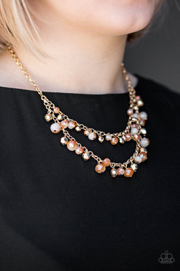 Paparazzi Fashion Show Fabulous - Gold - Opaque Beads - Necklace & Earrings - $5 Jewelry With Ashley Swint