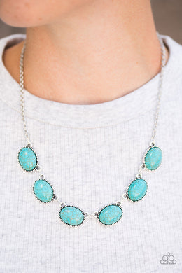 Paparazzi River Song - Blue Turquoise Stone - Silver Necklace & Earrings - $5 Jewelry With Ashley Swint