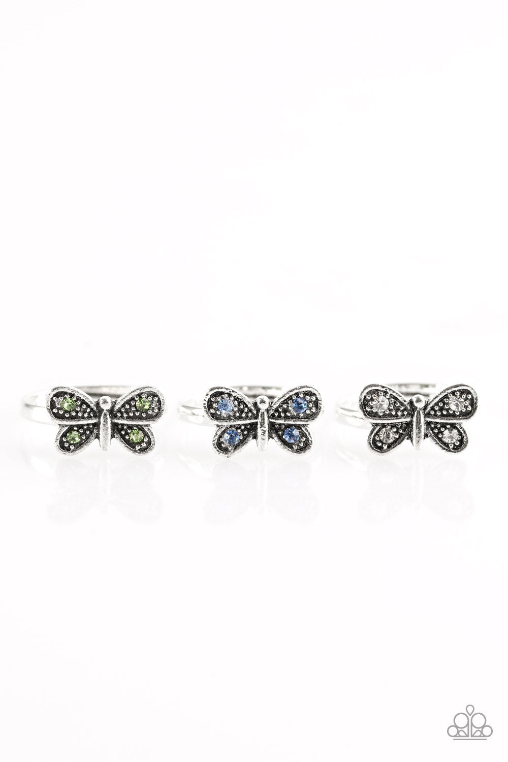 Paparazzi Starlet Shimmer Rings - 10 - Butterfly with Green, Blue, White and Pink Rhinestones - $5 Jewelry With Ashley Swint