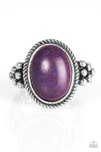 Paparazzi Stone Age Sophistication - Purple Stone - Silver Ring - $5 Jewelry With Ashley Swint