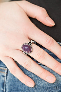 Paparazzi Stone Age Sophistication - Purple Stone - Silver Ring - $5 Jewelry With Ashley Swint