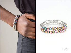 Paparazzi Chroma Color - Multi - OIL SPILL IRIDESCENCE Bracelet - Black Diamond Exclusive - $5 Jewelry with Ashley Swint