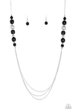 Load image into Gallery viewer, Paparazzi Native New Yorker - Black Beads - Silver Necklace and matching Earrings - $5 Jewelry With Ashley Swint