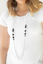 Load image into Gallery viewer, Paparazzi Native New Yorker - Black Beads - Silver Necklace and matching Earrings - $5 Jewelry With Ashley Swint