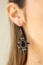 Load image into Gallery viewer, Paparazzi Glamorously Colorful - Black - Rhinestones and Marquise Black Beads - Teardrop Earrings - $5 Jewelry With Ashley Swint