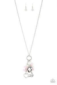 Paparazzi I Will Fly - Pink Pearls - Silver Bird, Heart Charms - Necklace & Earrings - $5 Jewelry with Ashley Swint