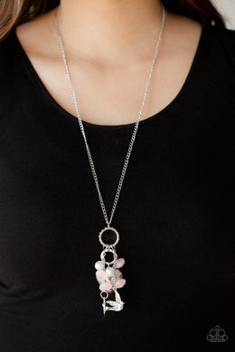 Paparazzi I Will Fly - Pink Pearls - Silver Bird, Heart Charms - Necklace & Earrings - $5 Jewelry with Ashley Swint