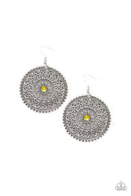 Load image into Gallery viewer, Paparazzi WHEEL and Grace - Yellow Rhinestones - Silver Earrings - $5 Jewelry With Ashley Swint