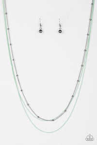 Paparazzi Colorfully Chic - Green - Silver Necklace & Earrings - $5 Jewelry With Ashley Swint