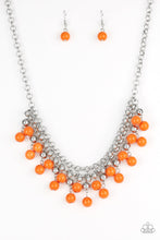 Load image into Gallery viewer, Paparazzi Friday Night Fringe - Orange - Silver Necklace and matching Earrings - $5 Jewelry With Ashley Swint