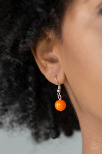 Paparazzi Friday Night Fringe - Orange - Silver Necklace and matching Earrings - $5 Jewelry With Ashley Swint