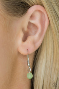 Paparazzi Malibu Mixer - Green Beads - Silver Necklace and matching Earrings - $5 Jewelry With Ashley Swint