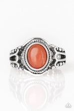 Load image into Gallery viewer, Paparazzi Peacefully Peaceful - Orange Stone - Dainty Band Silver Ring - $5 Jewelry With Ashley Swint