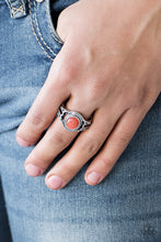 Load image into Gallery viewer, Paparazzi Peacefully Peaceful - Orange Stone - Dainty Band Silver Ring - $5 Jewelry With Ashley Swint