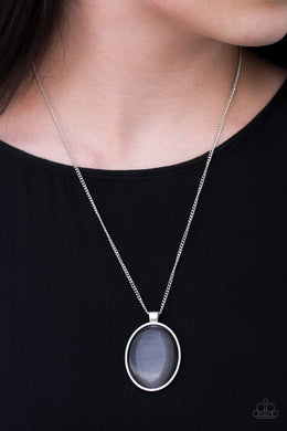 Paparazzi Pretty Poppin - Silver - Moonstone Pendant - Silver Necklace & Earrings - $5 Jewelry With Ashley Swint