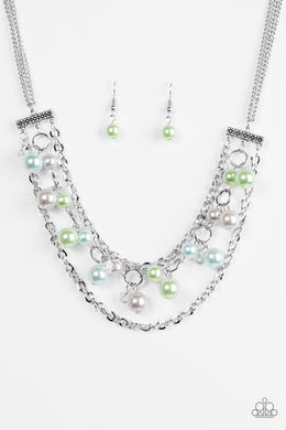 Paparazzi Rockefeller Romance - Multi - Necklace and matching Earrings - $5 Jewelry With Ashley Swint