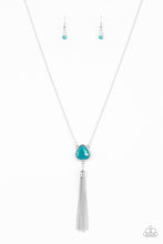 Load image into Gallery viewer, Paparazzi The Glow Show - Blue Gem - Silver Necklace &amp; Earrings - $5 Jewelry With Ashley Swint