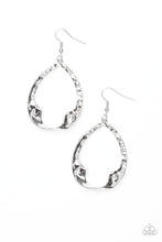 Load image into Gallery viewer, Paparazzi Twist Me Round - Silver - Hammered Teardrop Frames - Edgy Industrial Earrings - $5 Jewelry With Ashley Swint