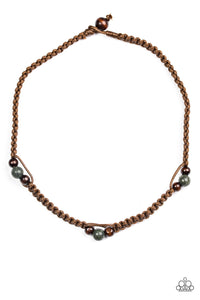 Paparazzi Vitality - Brown - Wooden Accents - Sliding Knot - Urban Necklace - $5 Jewelry With Ashley Swint