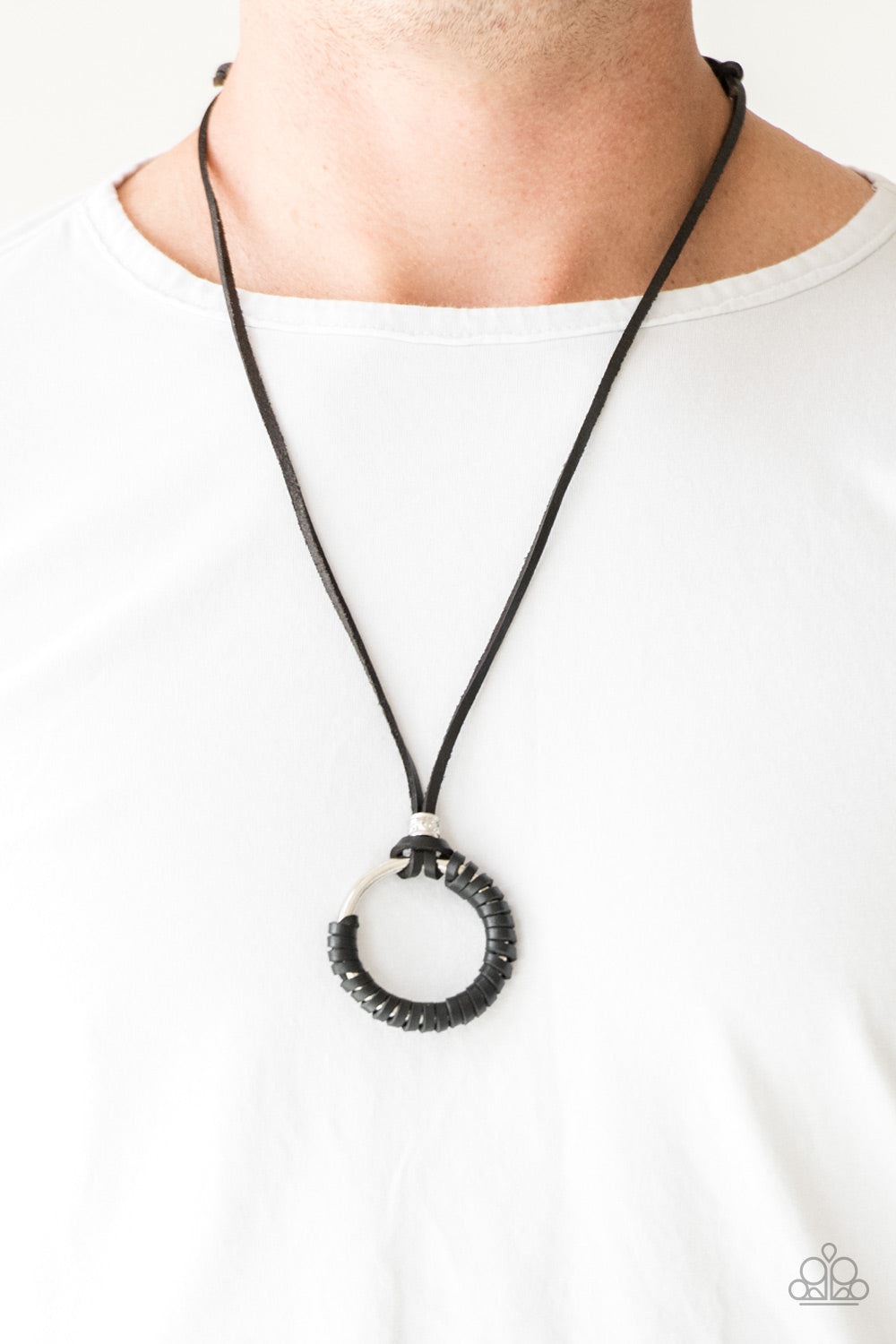 Paparazzi Get Over GRIT! - Black Leather - Urban Necklace - $5 Jewelry With Ashley Swint