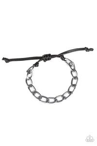 Paparazzi Goalpost - Black - Gunmetal Beveled Cable Chain Bracelet - Men's Collection - $5 Jewelry With Ashley Swint