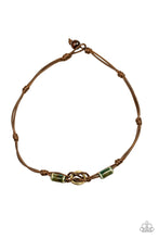 Load image into Gallery viewer, Paparazzi The Broncobuster - Green beads - Brown Cording - Necklace - $5 Jewelry With Ashley Swint
