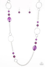 Load image into Gallery viewer, Paparazzi Very Visionary - Purple Beads - Silver Chain Necklace and matching Earrings - $5 Jewelry With Ashley Swint