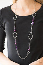 Load image into Gallery viewer, Paparazzi Very Visionary - Purple Beads - Silver Chain Necklace and matching Earrings - $5 Jewelry With Ashley Swint