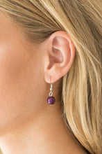 Load image into Gallery viewer, Paparazzi Very Visionary - Purple Beads - Silver Chain Necklace and matching Earrings - $5 Jewelry With Ashley Swint