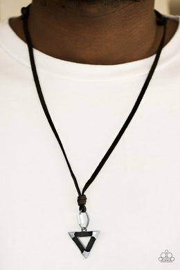 Paparazzi Canyon Conqueror - Black - Triangular Pendant - Urban Necklace - $5 Jewelry With Ashley Swint