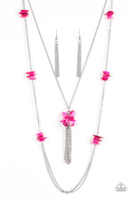 Load image into Gallery viewer, Paparazzi Cliff Cache - Pink Stone - Silver Necklace and matching Earrings - $5 Jewelry With Ashley Swint