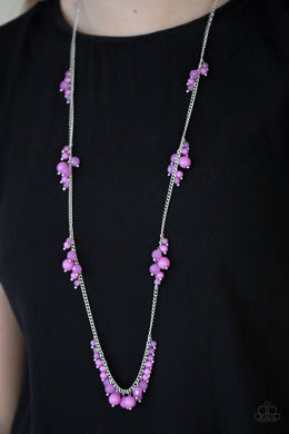 Paparazzi Coral Reefs - Purple - Silver Necklace and matching Earrings - $5 Jewelry With Ashley Swint