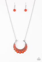 Load image into Gallery viewer, Paparazzi Count To ZEN - Orange Beads - Silver Chain Necklace and matching Earrings - $5 Jewelry with Ashley Swint