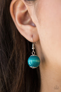 Paparazzi Cozumel Coast - Blue - Wooden Necklace & Earrings - $5 Jewelry with Ashley Swint