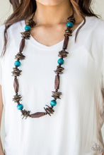 Load image into Gallery viewer, Paparazzi Cozumel Coast - Blue - Wooden Necklace &amp; Earrings - $5 Jewelry with Ashley Swint