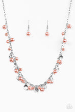 Load image into Gallery viewer, Paparazzi Elegant Ensemble - Orange - Coral Pearly Beads - Silver Chain Necklace &amp; Earrings - $5 Jewelry With Ashley Swint