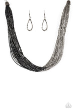 Load image into Gallery viewer, Paparazzi Flashy Fashion - Black - Seed Bead Necklace and matching Earrings - $5 Jewelry With Ashley Swint