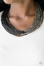 Load image into Gallery viewer, Paparazzi Flashy Fashion - Black - Seed Bead Necklace and matching Earrings - $5 Jewelry With Ashley Swint