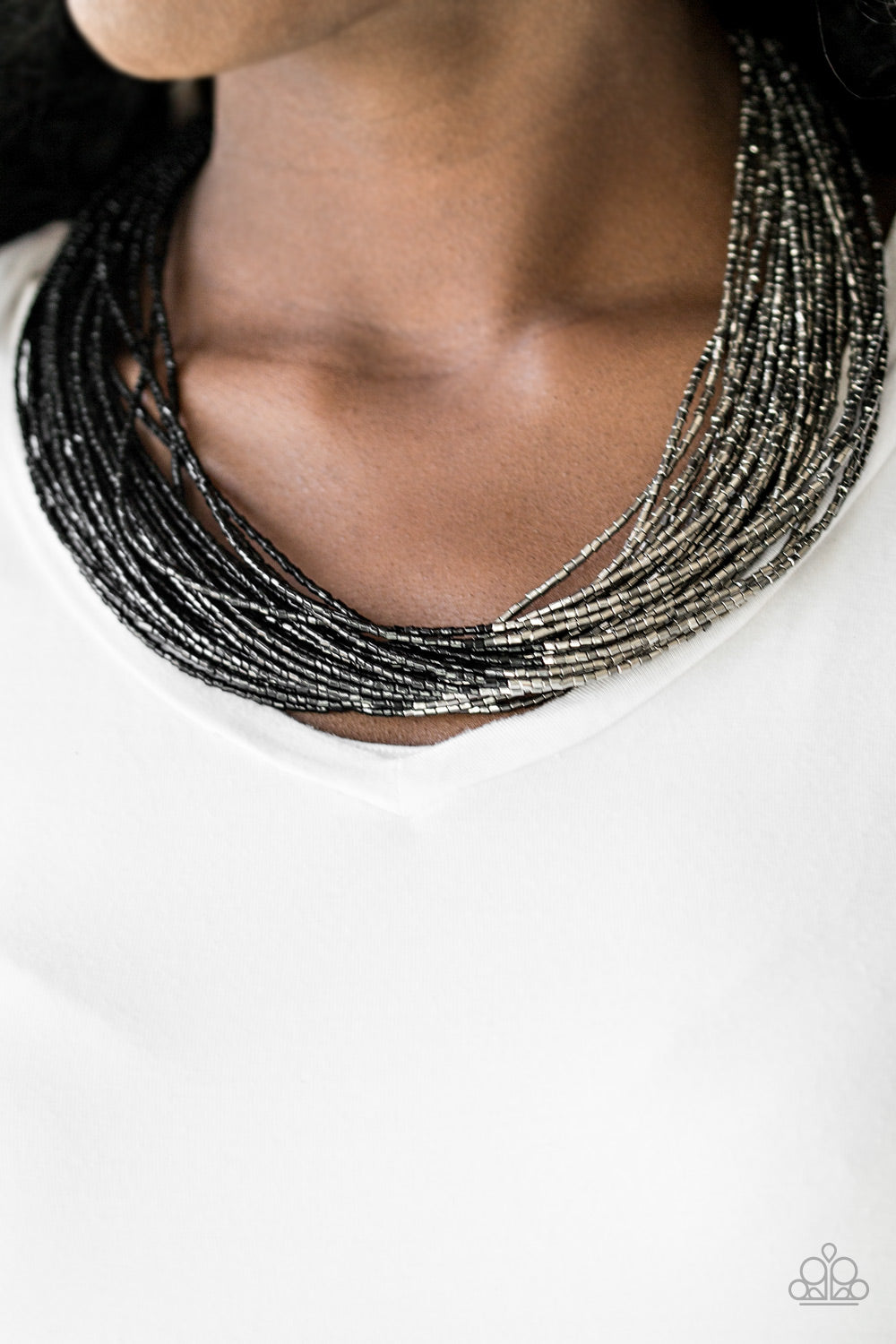 Paparazzi Flashy Fashion - Black - Seed Bead Necklace and matching Earrings - $5 Jewelry With Ashley Swint