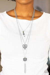 Paparazzi Love Opens All Doors - Green - Necklace and matching Earrings - $5 Jewelry With Ashley Swint