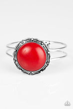 Load image into Gallery viewer, Paparazzi Mojave Harvest - Red Stone - Silver Hinged Bracelet - $5 Jewelry With Ashley Swint