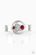 Load image into Gallery viewer, Paparazzi Oceanic Bliss - Red Rhinestones - Silver Ring - $5 Jewelry With Ashley Swint