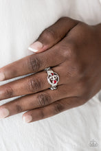 Load image into Gallery viewer, Paparazzi Oceanic Bliss - Red Rhinestones - Silver Ring - $5 Jewelry With Ashley Swint