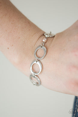 Paparazzi Poised and Polished - Brown Pearly Beads - Silver Hoops - Bracelet - $5 Jewelry With Ashley Swint