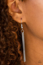 Load image into Gallery viewer, Paparazzi Sonoran Storm - Silver - Teardrop and Etched Studded - Triple Layer Chain Necklace &amp; Earrings - $5 Jewelry With Ashley Swint