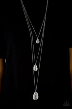 Load image into Gallery viewer, Paparazzi Sonoran Storm - Silver - Teardrop and Etched Studded - Triple Layer Chain Necklace &amp; Earrings - $5 Jewelry With Ashley Swint