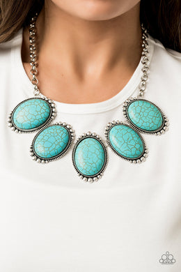 Paparazzi Prairie Goddess - Blue Turquoise Stone - Necklace & Earrings - 2019 Convention Exclusive - $5 Jewelry With Ashley Swint