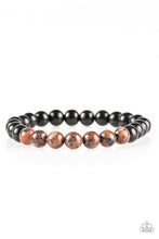 Load image into Gallery viewer, Paparazzi Bliss - Brown - Black Stones - Stretchy Bracelet - $5 Jewelry With Ashley Swint